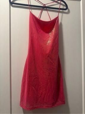 PrettyLittleThing Hot Pink Mini Dress with Sparkle